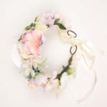 Floral Flower Crown with Ribbon Tie - Image 3