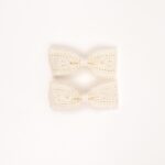 Beige Lace Bow Hair Clips