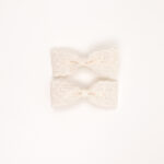 Beige Lace Bow Hair Clips