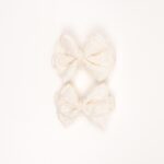 Beige Bow Hair Clips