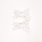 White Lace Bow Hair Clips