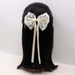 Ribbon Hair Clip with Lace Bow