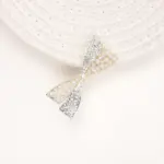 Gold Metal Pearl Bow Hair Clip