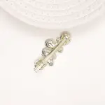 Gold Metal Crystal Floral Hair Clip - Image 2