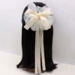 Ribbon Hair Clip with Tulle Bow - Image 2