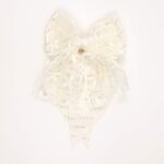 Lace Bow Hair Clip with Rhinestones - Image 4