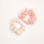 Beaded Edge Hair Scrunchie Set