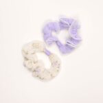 Beaded Edge Hair Scrunchie Set - Image 2