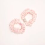 Plaid and Pearl Lace Hair Scrunchie Set