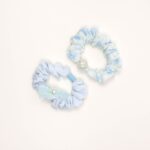 Plaid and Pearl Lace Hair Scrunchie Set - Image 5