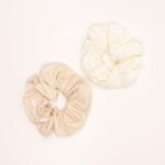 Embroidered and Polka Dot Hair Scrunchie Set - Image 3