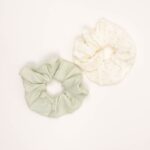 Embroidered and Polka Dot Hair Scrunchie Set - Image 4