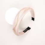 Pearl-Trimmed Satin Padded Headband