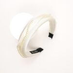 Pearl-Trimmed Satin Padded Headband - Image 2