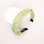 Pearl-Trimmed Satin Padded Headband - Image 4