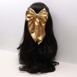 Metallic Tailed Bow Hair Clip