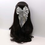 Metallic Tailed Bow Hair Clip - Image 2