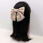 Crystal-Trimmed Fabric Bow Hair Clip - Image 2