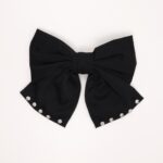 Crystal-Trimmed Fabric Bow Hair Clip - Image 8
