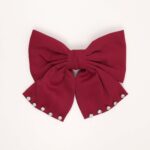 Crystal-Trimmed Fabric Bow Hair Clip - Image 6