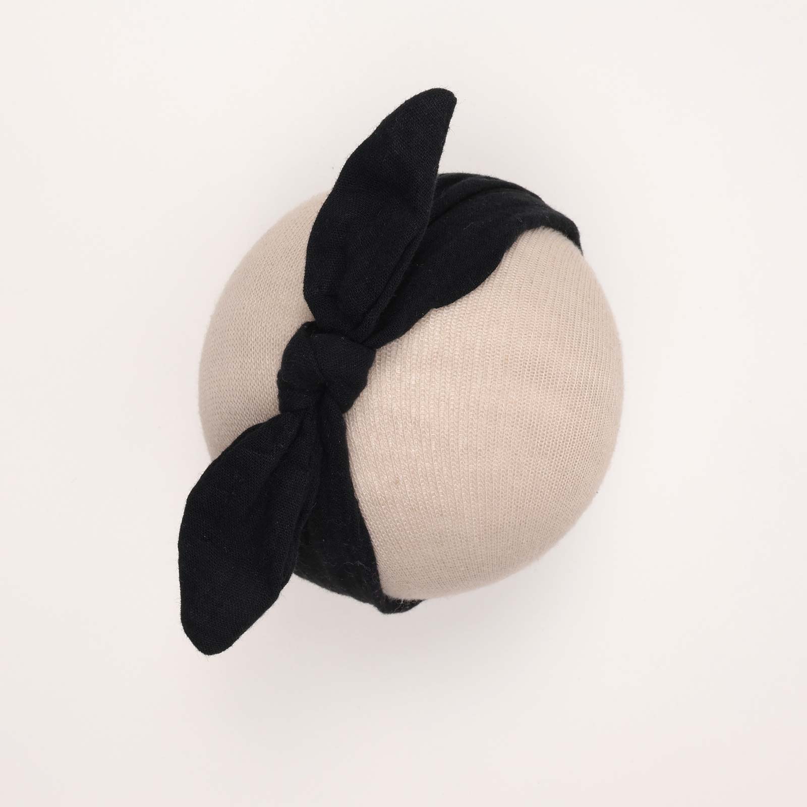 CH8BHEB10 (Black) Knotted Fabric Baby Headband - Image 1