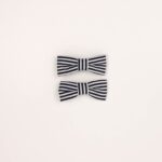 Bow Shape Striped Hair Clips Set - Image 5