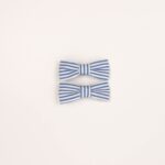 Bow Shape Striped Hair Clips Set - Image 4