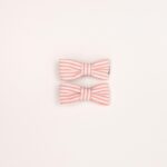 Bow Shape Striped Hair Clips Set
