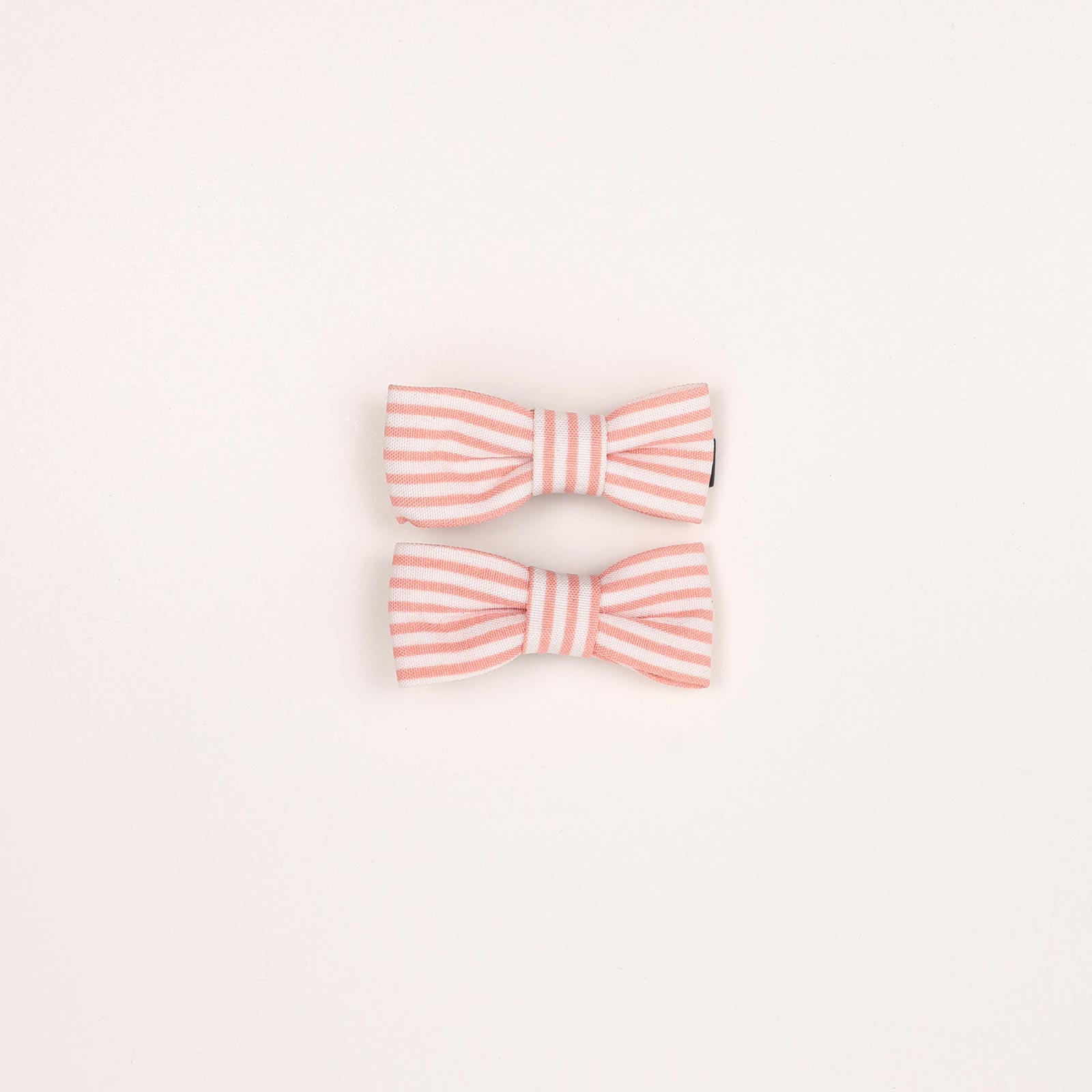 SA3.3MIHC1 (Prairie Rose) Bow Shape Striped Hair Clips Set - Image 1