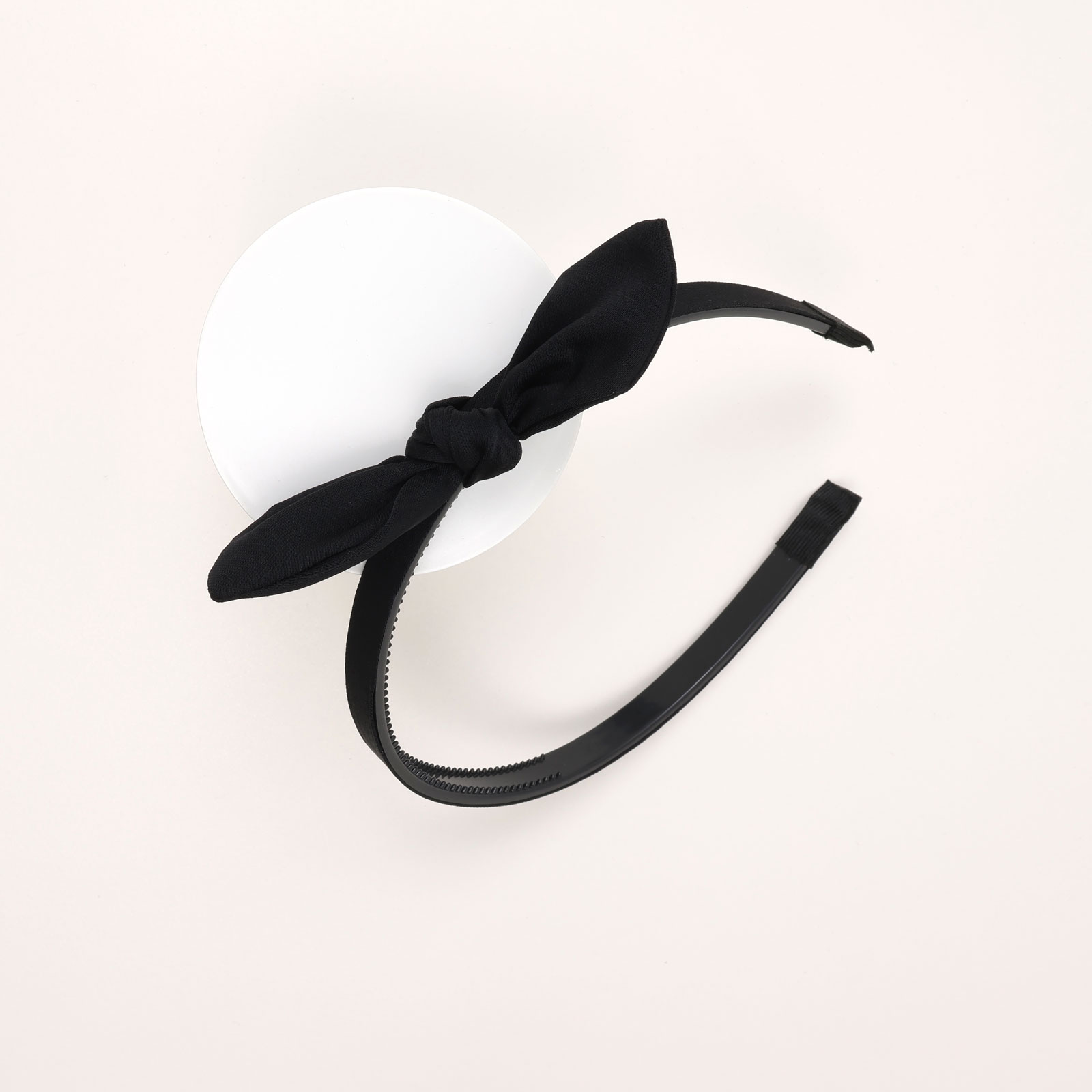 SA5.5BHB9 (Black) Knotted Bow Hairband - Image 1