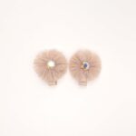 Mesh Rose Hair Clips with Rhinestone Center - Image 3