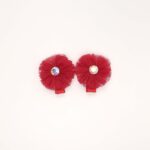Mesh Rose Hair Clips with Rhinestone Center - Image 4