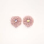 Mesh Rose Hair Clips with Rhinestone Center - Image 5