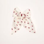 Cherry Print Bow Hair Clip