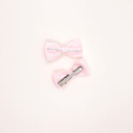 Rhinestone Ribbon Bow Clip Set - Image 3