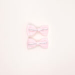 Rhinestone Ribbon Bow Clip Set