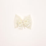 Embroidered Butterfly Bow Clip with Pearl Accent - Image 5