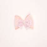 Embroidered Butterfly Bow Clip with Pearl Accent - Image 2