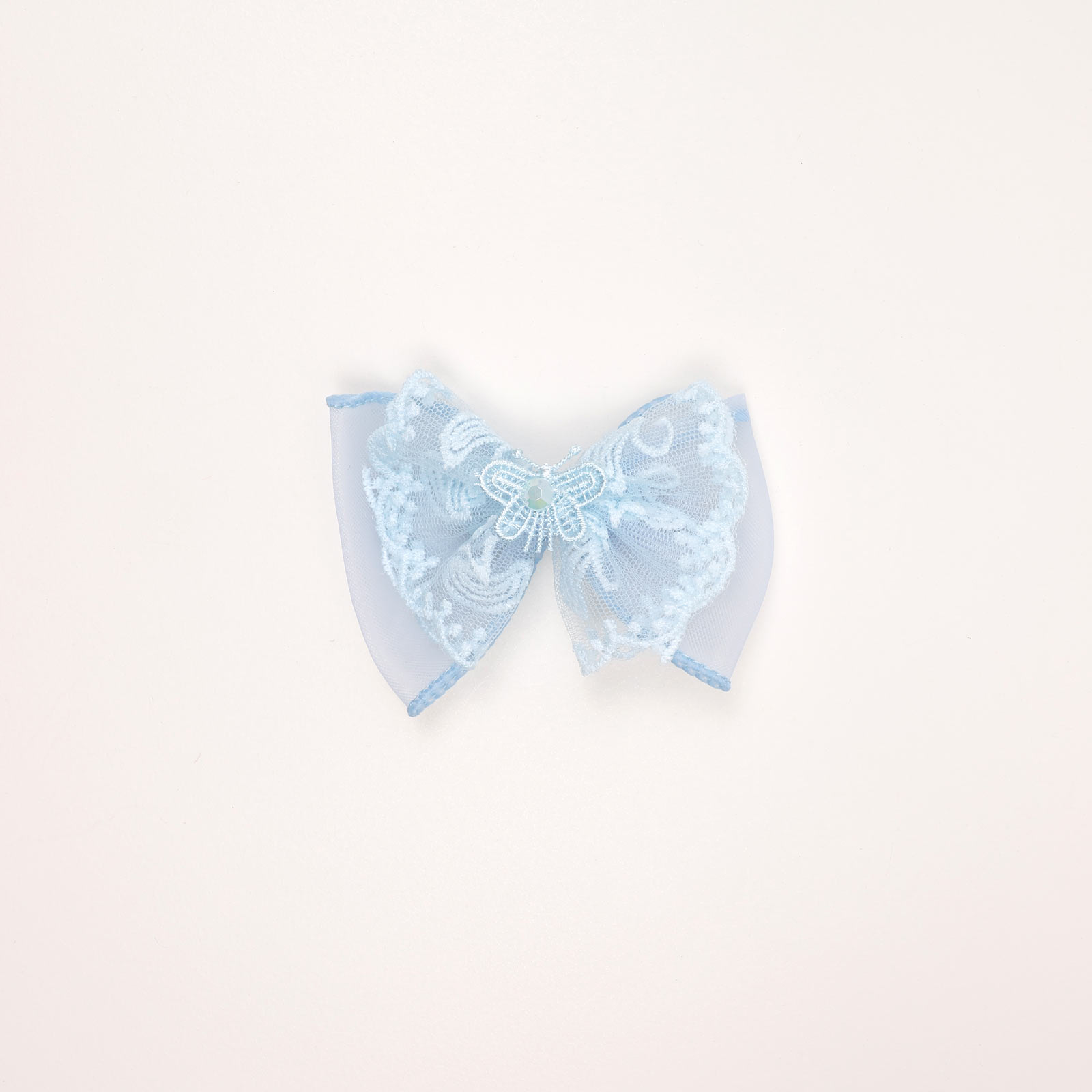 SA5OHC9 (Sky Blue) Lace Bow Hair Clip - Image 1