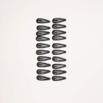 Mini Black Snap Hair Clips Set
