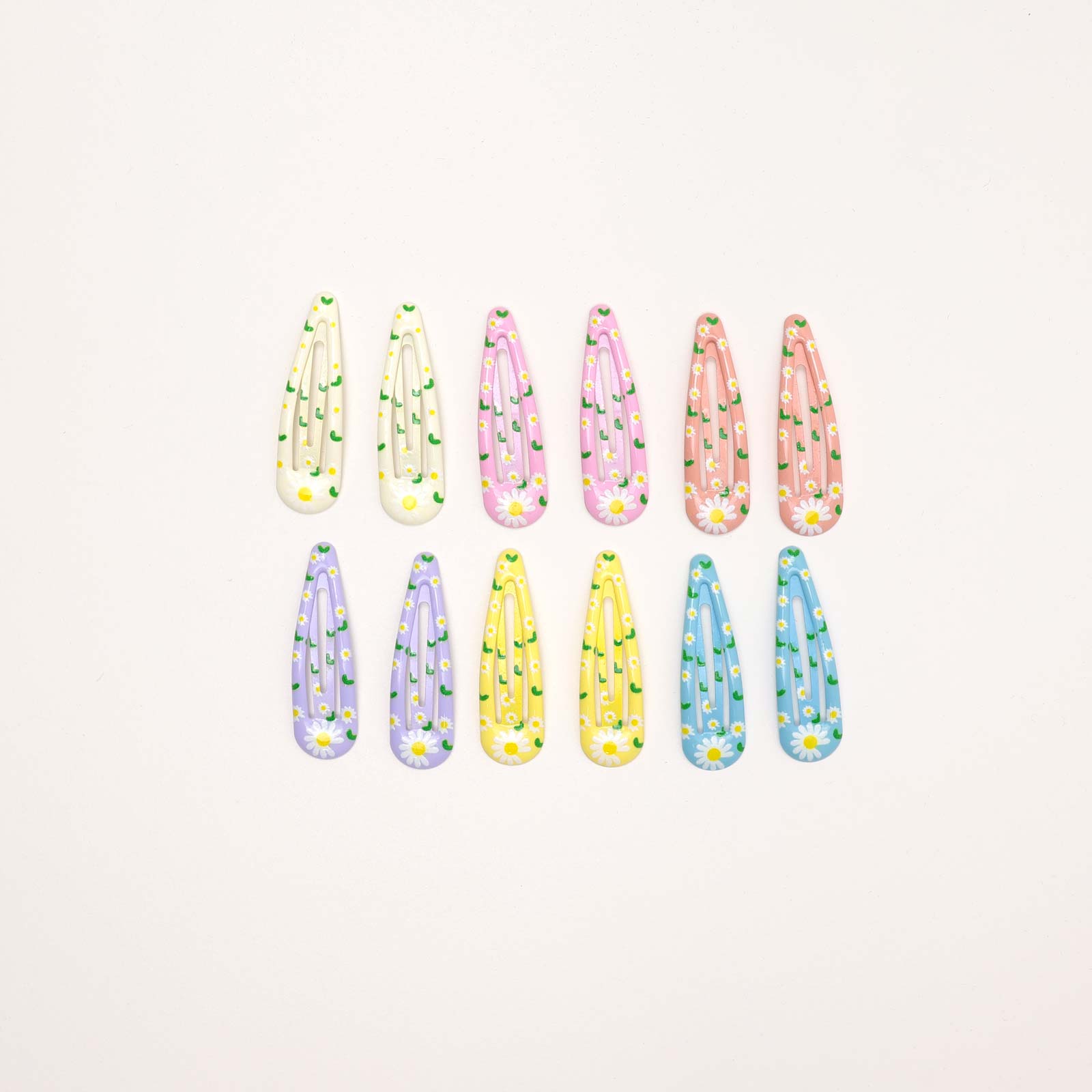 SA6SHC1 (A) Floral Snap Hair Clip Set - Image 1