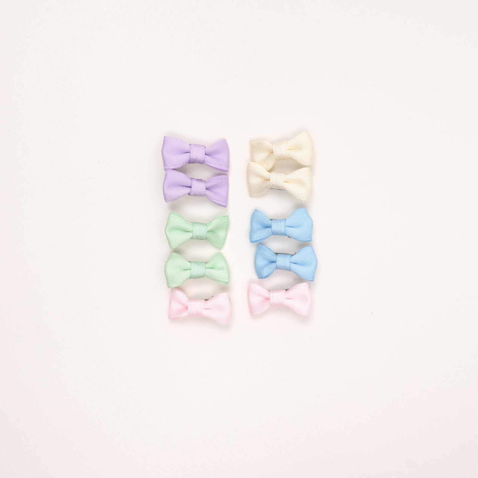 SA8MIHC6 (A) Mini Fabric Bow Clips Set - Image 1
