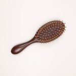 Oval Wooden Pin Hair Brush with Rounded Handle
