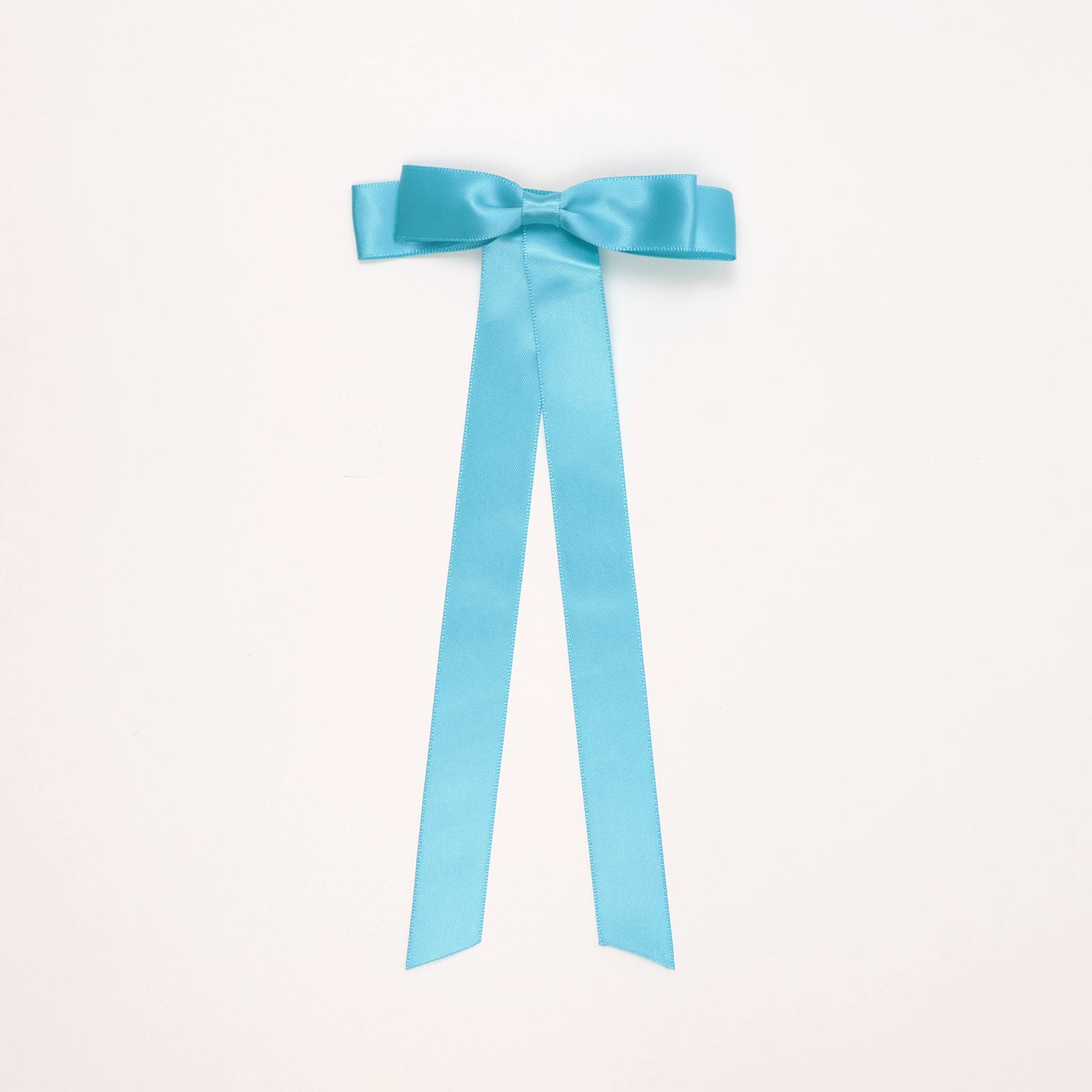 CH6CSCHC1 (Turquoise) Long Tail Ribbon Bow Hair Clip - Image 1