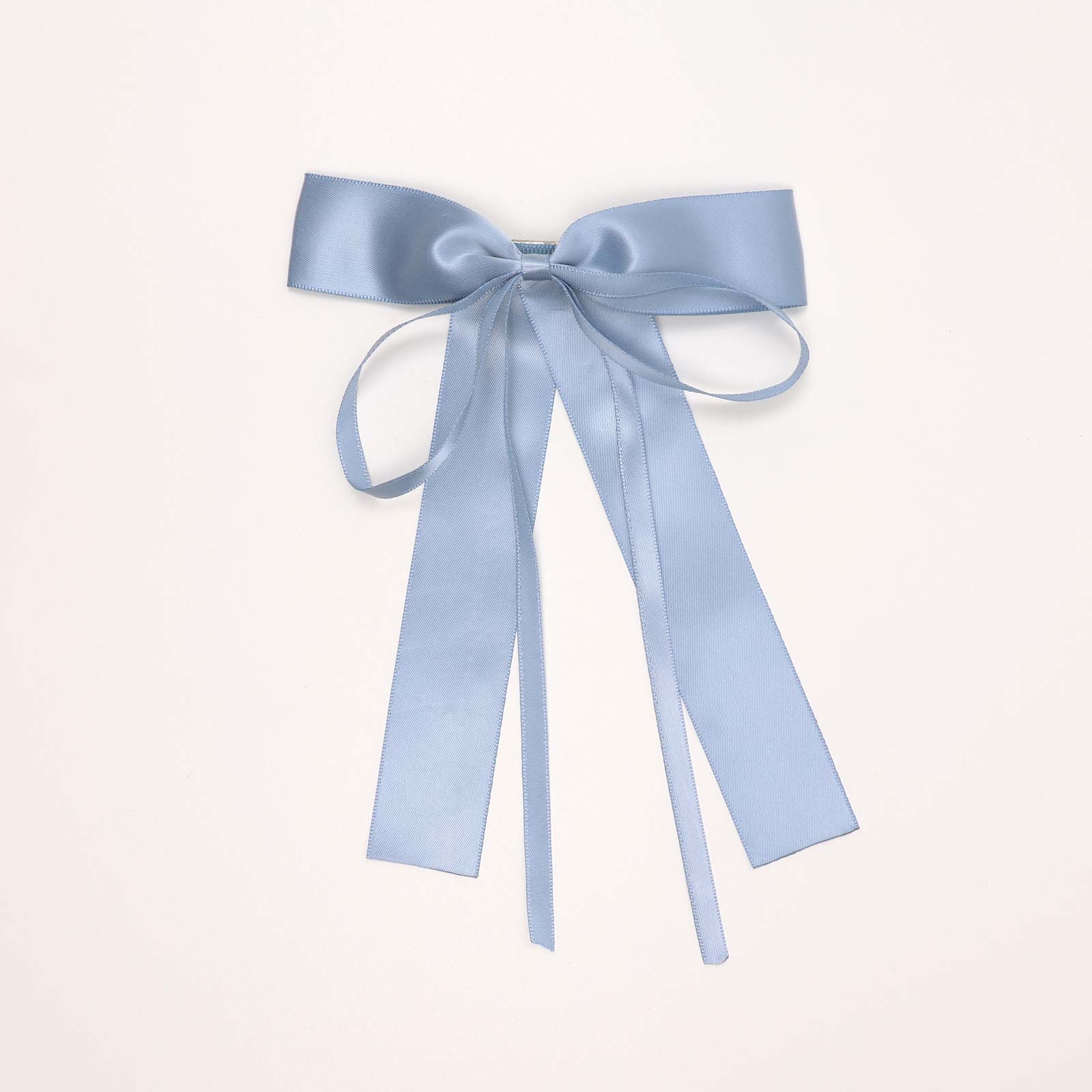CH8CSCHC1 (Calm Blue) Double Ribbon Bow Hair Clip - Image 1