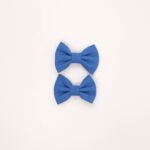 Blue Fabric Bow Hair Clip Set