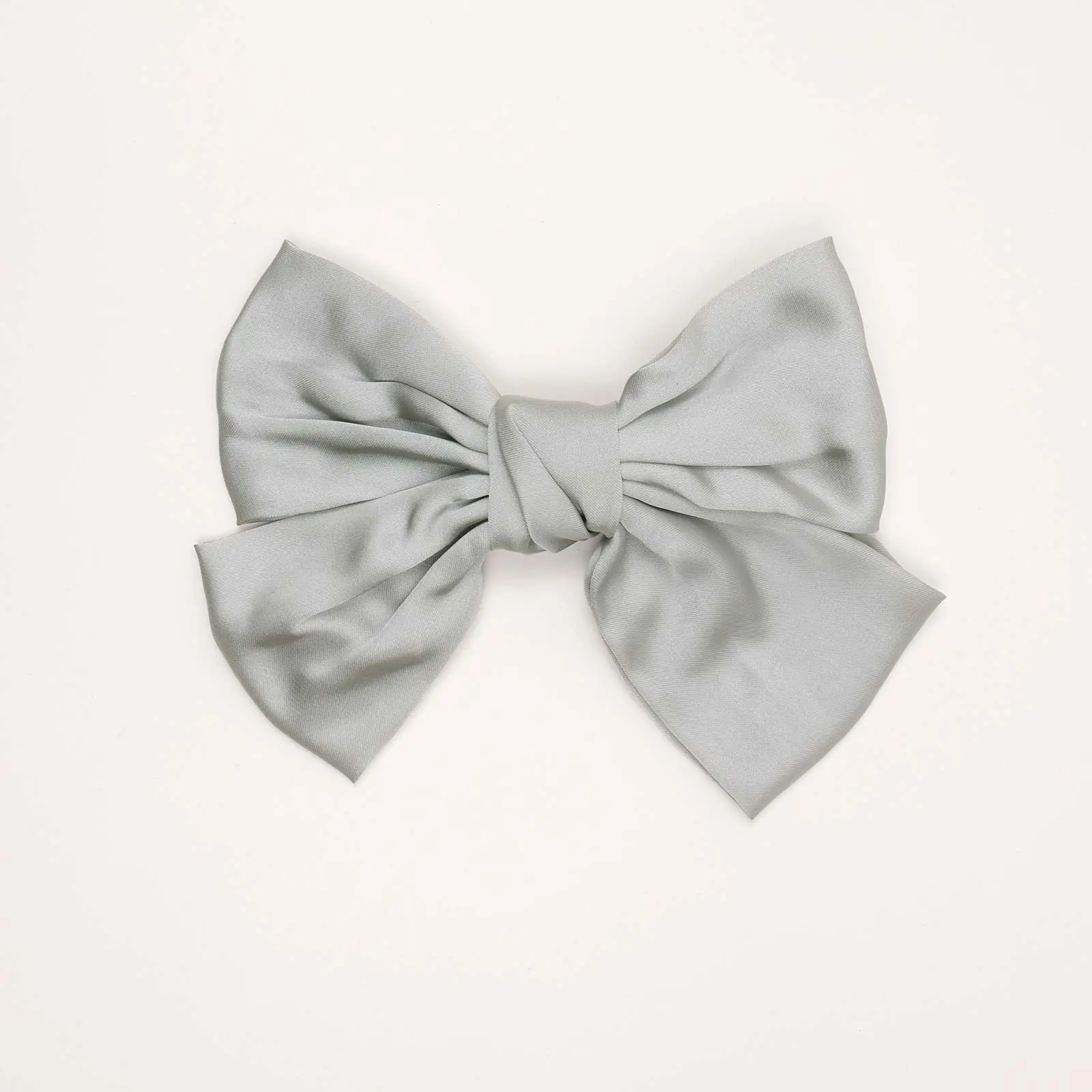 SA5.5BHC22 (Silver) Fabric Knotted Bow Hair Clip - Image 1