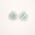 Fabric Flower Hair Clips with Butterfly Accent - Image 3