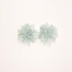 Fabric Flower Hair Clips with Butterfly Accent - Image 2