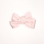Knotted Bow Hair Clip with Rhinestone Trim - Image 4
